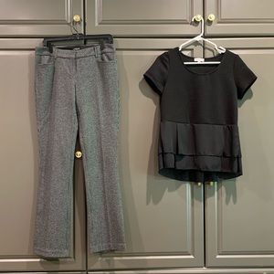 Express slacks, sz 4 reg. & Barney’s NY blouse.